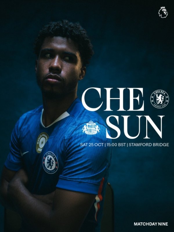 切尔西发布对阵桑德兰海报：安德烈-桑托斯单人出镜